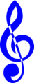 Free Stock Photo: Illustration of a blue treble clef music symbol