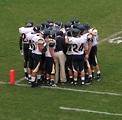 Free Stock Photo: A high school football team in a huddle