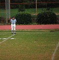 Free Stock Photo: A football referee standing on an empty football field