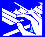 Free Stock Photo: Illustration of a hand playing a blue piano