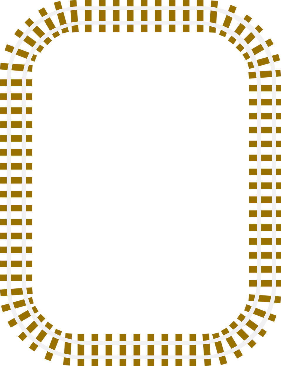 Illustration of a blank railroad track fraem border.